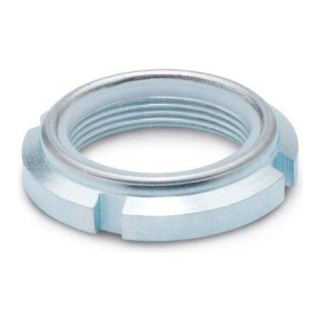 J.W. Winco Slotted Spanner Lock Nut, M10, Steel, Class 5, Passivated, Zinc Plated, 7.5 mm Ht 1804.1-M10X0.75